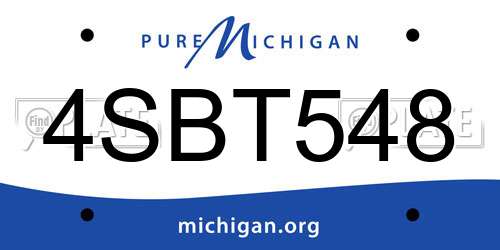 4SBT548 Michigan License Plate