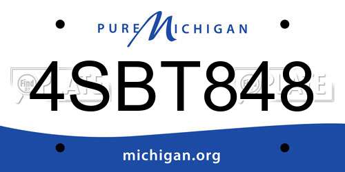 4SBT848 Michigan License Plate