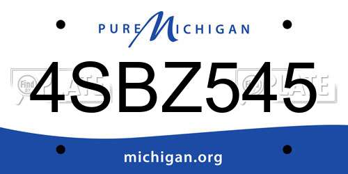 4SBZ545 Michigan License Plate