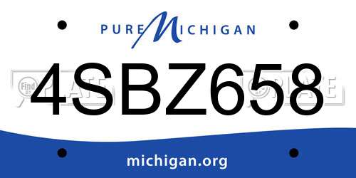 4SBZ658 Michigan License Plate