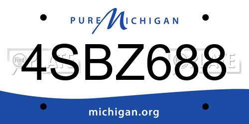 4SBZ688 Michigan License Plate