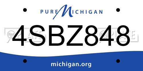 4SBZ848 Michigan License Plate