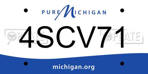 4SCV71 Michigan License Plate