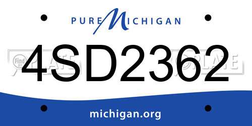 4SD2362 Michigan License Plate