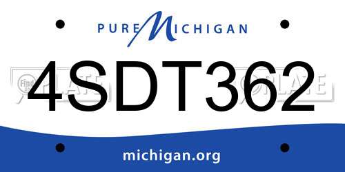 4SDT362 Michigan License Plate