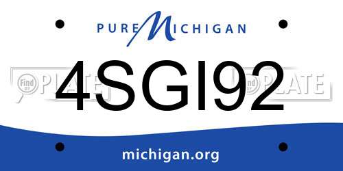4SGI92 Michigan License Plate
