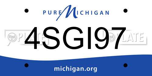 4SGI97 Michigan License Plate
