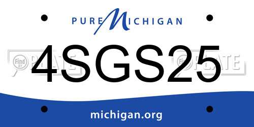 4SGS25 Michigan License Plate