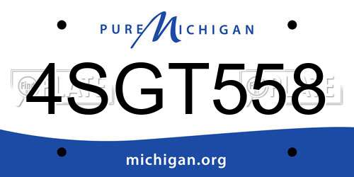4SGT558 Michigan License Plate