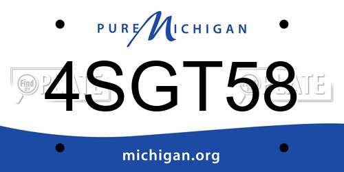 4SGT58 Michigan License Plate