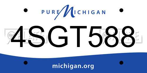 4SGT588 Michigan License Plate