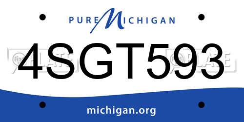 4SGT593 Michigan License Plate
