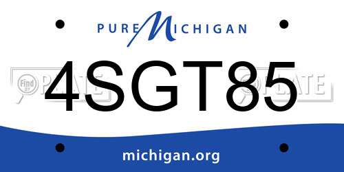 4SGT85 Michigan License Plate