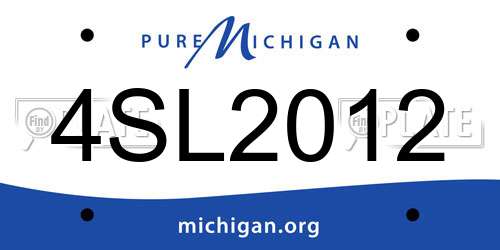 4SL2012 Michigan License Plate