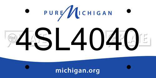 4SL4040 Michigan License Plate