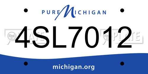 4SL7012 Michigan License Plate