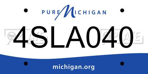4SLA040 Michigan License Plate