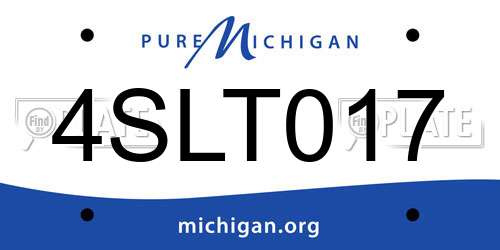 4SLT017 Michigan License Plate