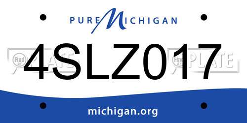 4SLZ017 Michigan License Plate
