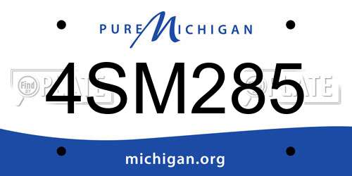 4SM285 Michigan License Plate