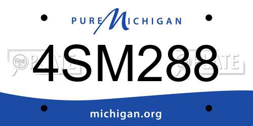 4SM288 Michigan License Plate