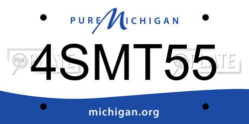 4SMT55 Michigan License Plate
