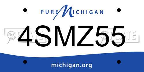 4SMZ55 Michigan License Plate