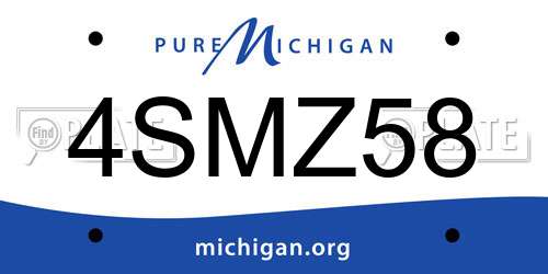 4SMZ58 Michigan License Plate