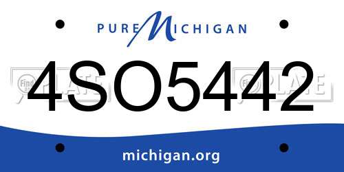 4SO5442 Michigan License Plate