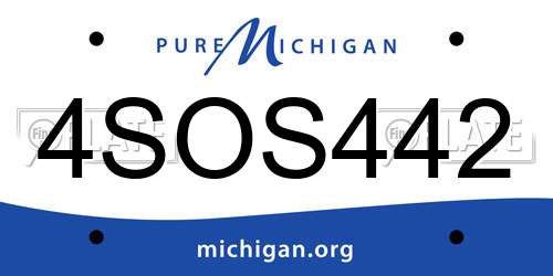 4SOS442 Michigan License Plate