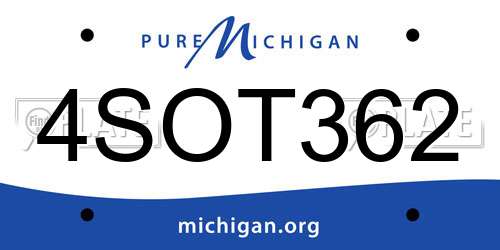 4SOT362 Michigan License Plate