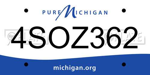 4SOZ362 Michigan License Plate