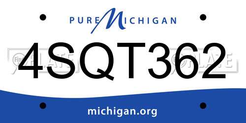4SQT362 Michigan License Plate