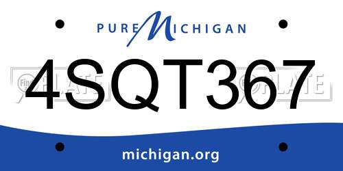 4SQT367 Michigan License Plate