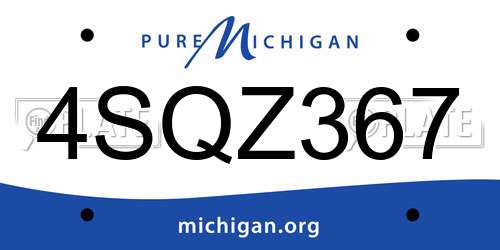 4SQZ367 Michigan License Plate