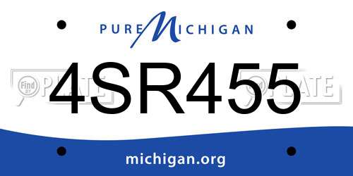 4SR455 Michigan License Plate