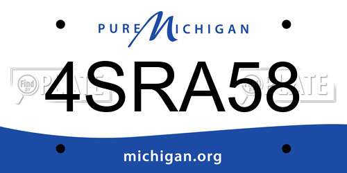 4SRA58 Michigan License Plate