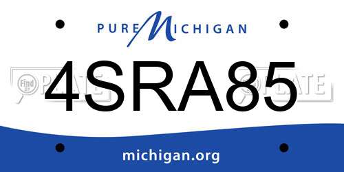 4SRA85 Michigan License Plate