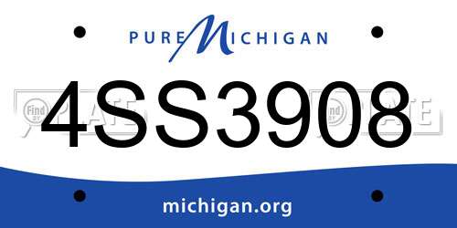 4SS3908 Michigan License Plate