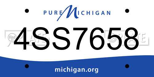 4SS7658 Michigan License Plate