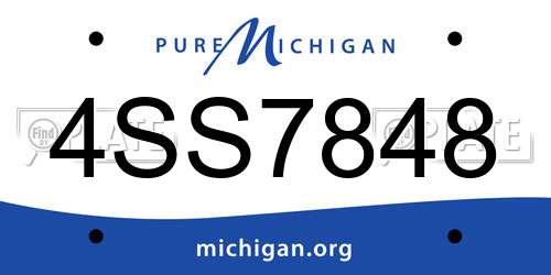 4SS7848 Michigan License Plate