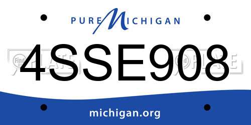 4SSE908 Michigan License Plate