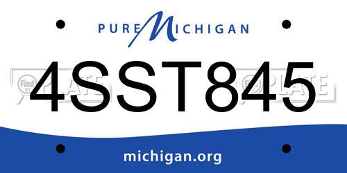 4SST845 Michigan License Plate