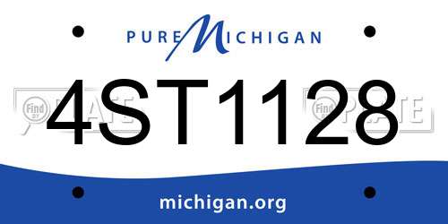 4ST1128 Michigan License Plate