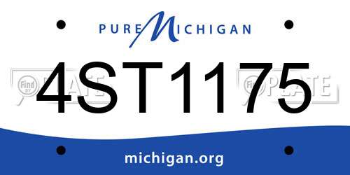4ST1175 Michigan License Plate