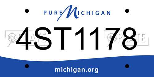 4ST1178 Michigan License Plate