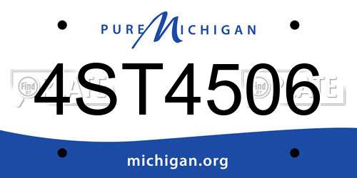 4ST4506 Michigan License Plate