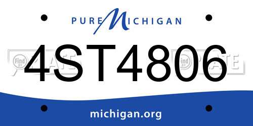4ST4806 Michigan License Plate