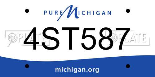 4ST587 Michigan License Plate