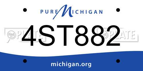 4ST882 Michigan License Plate